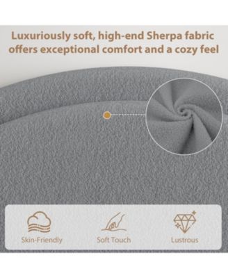 Full Bed Frame Storage Drawers Upholstered Boucle Platform Round Headboard Heavy Duty Noise-Free No Box Spring Light