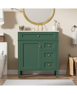 30" Bathroom Vanity with Sink, Modern Freestanding Cabinet with 3 Soft Close Drawers & Adjustable Shelf for Bathroom Storage