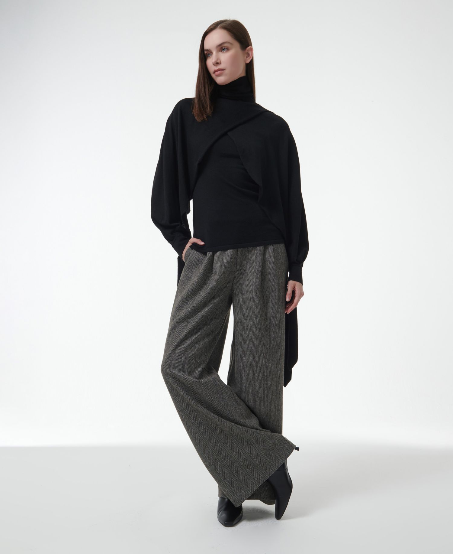 Women's Layered Butterfly Sleeve Knitted Sweater