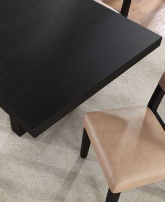 Macai 9-Pc. Wood Dining Table Set (Rectangular Table + 8 Faux Leather Side Chairs)