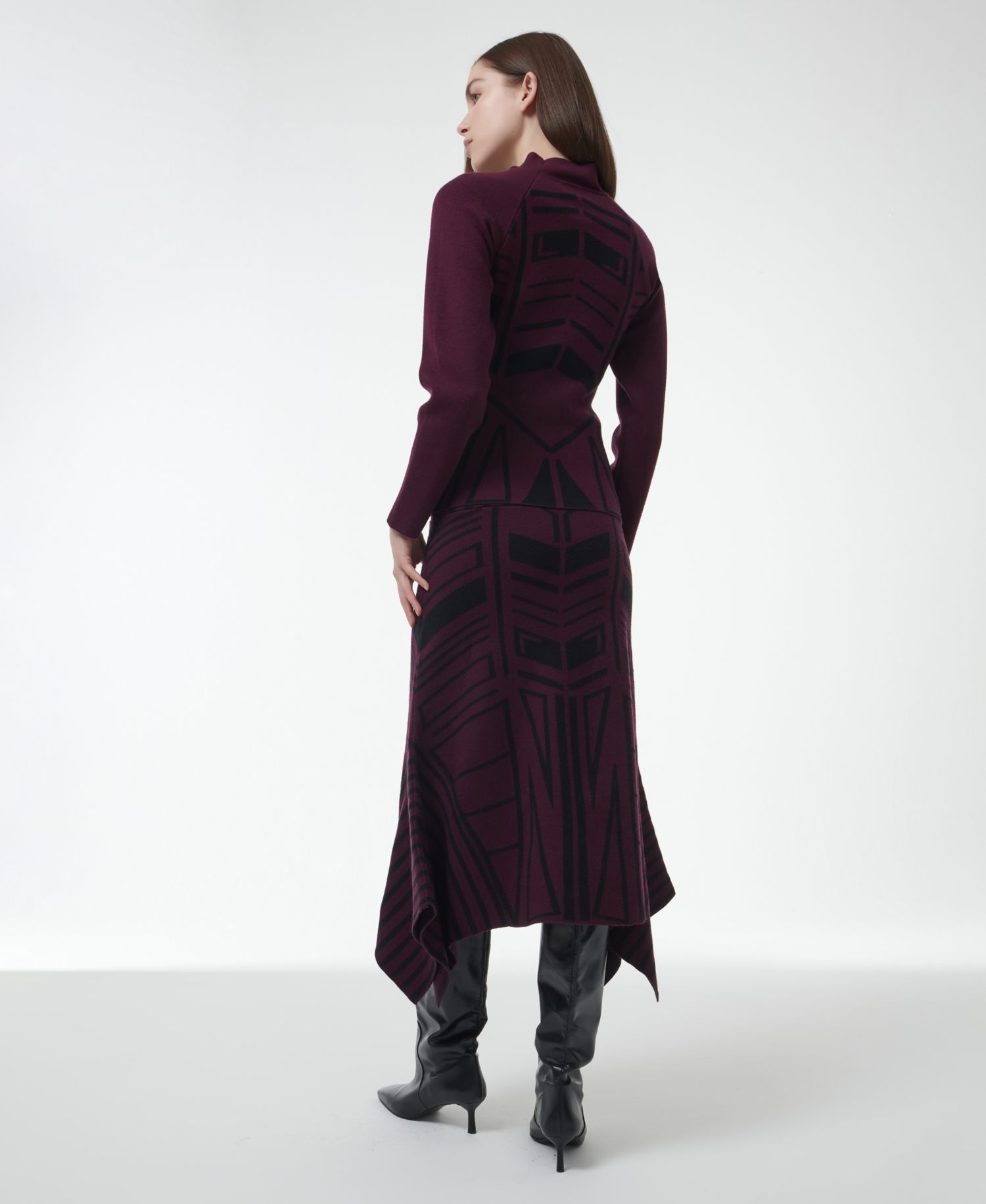 Women's Geometric Jacquard Handkerchief Skirt