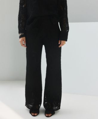 Women's Openwork Embroidery Straight Pants