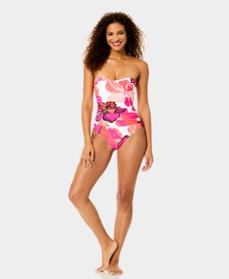 Women's Strapless Bandeau Neck One-Piece Swimsuit