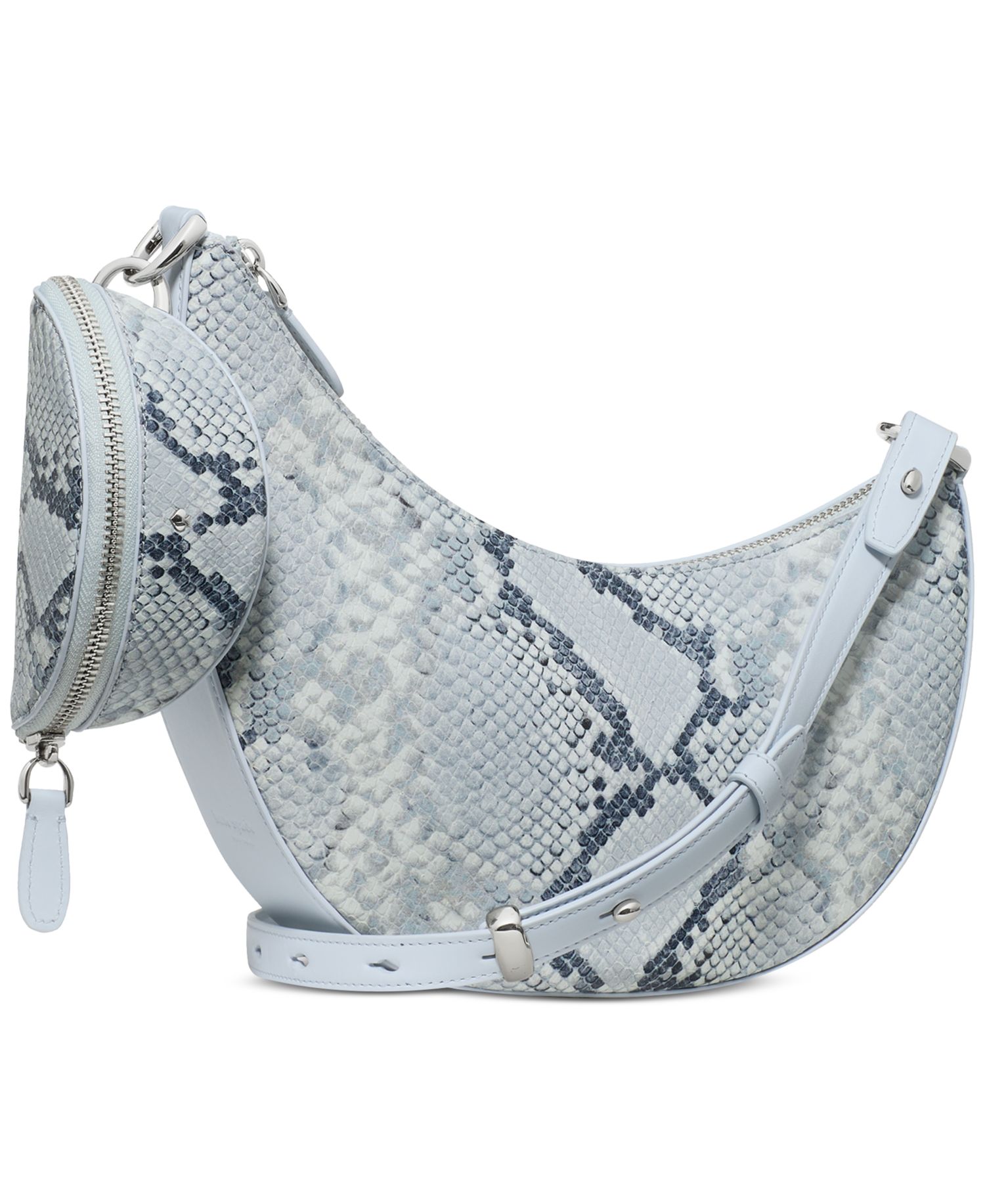 Duo Small Snake Embossed Leather Crossbody Handbag