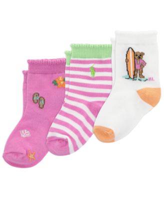 Baby Girls' Classic Crew Socks, 3-Pack
