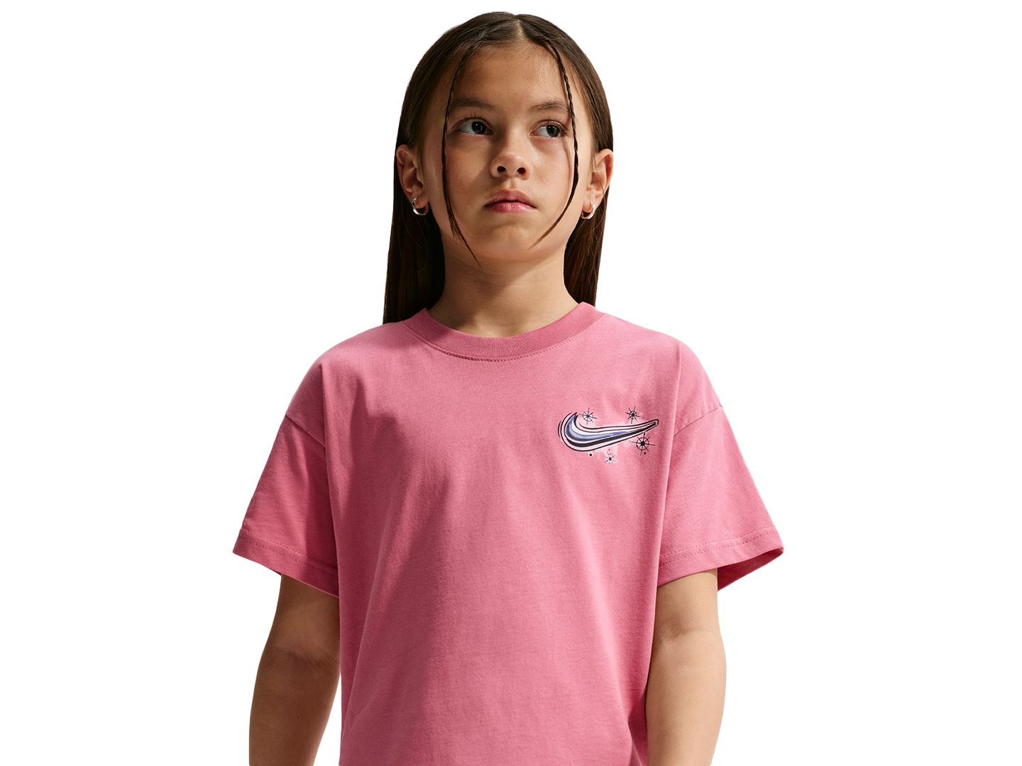 Футболка Nike Sportwear Crewneck T-Shirt для девочек, цвет: Пионовый — фото 2