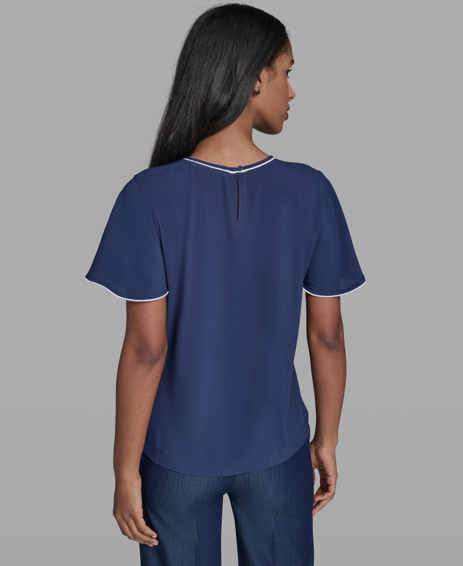 Women's Crew Neck Short-Sleeve Blouse