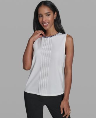 Women's Crew Neck Sleeveless Blouse
