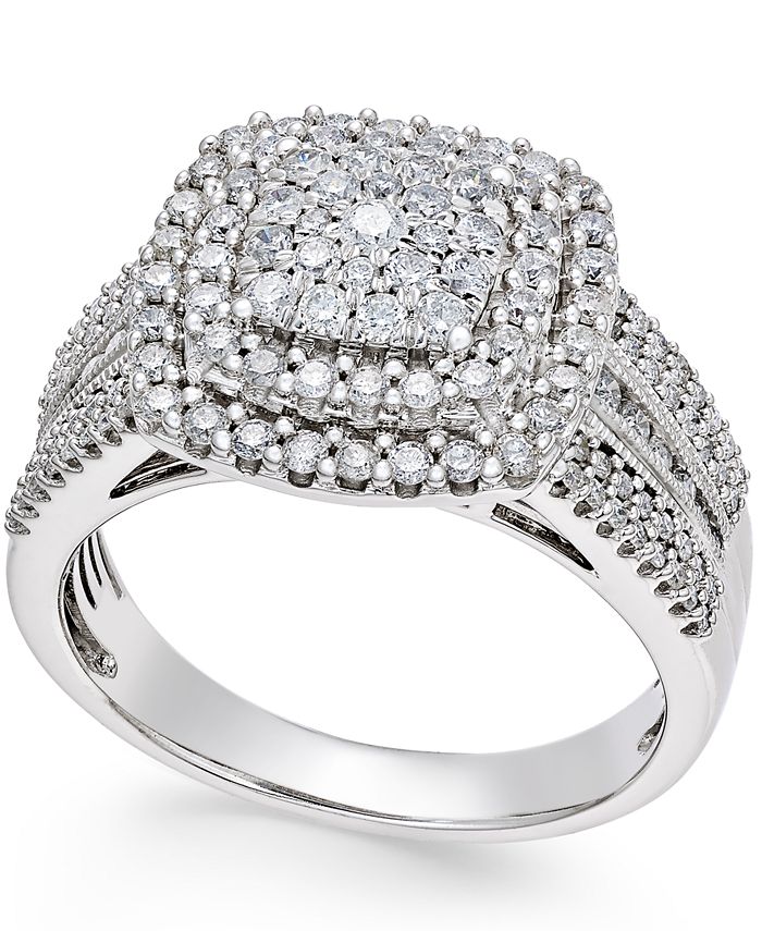 14k White Gold Blue & White Diamond Ladies Fashion Ring - The Showroom On  Union