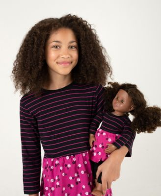 Toddler Girls Matching Doll 100% Cotton Long Sleeve Skirt Dress