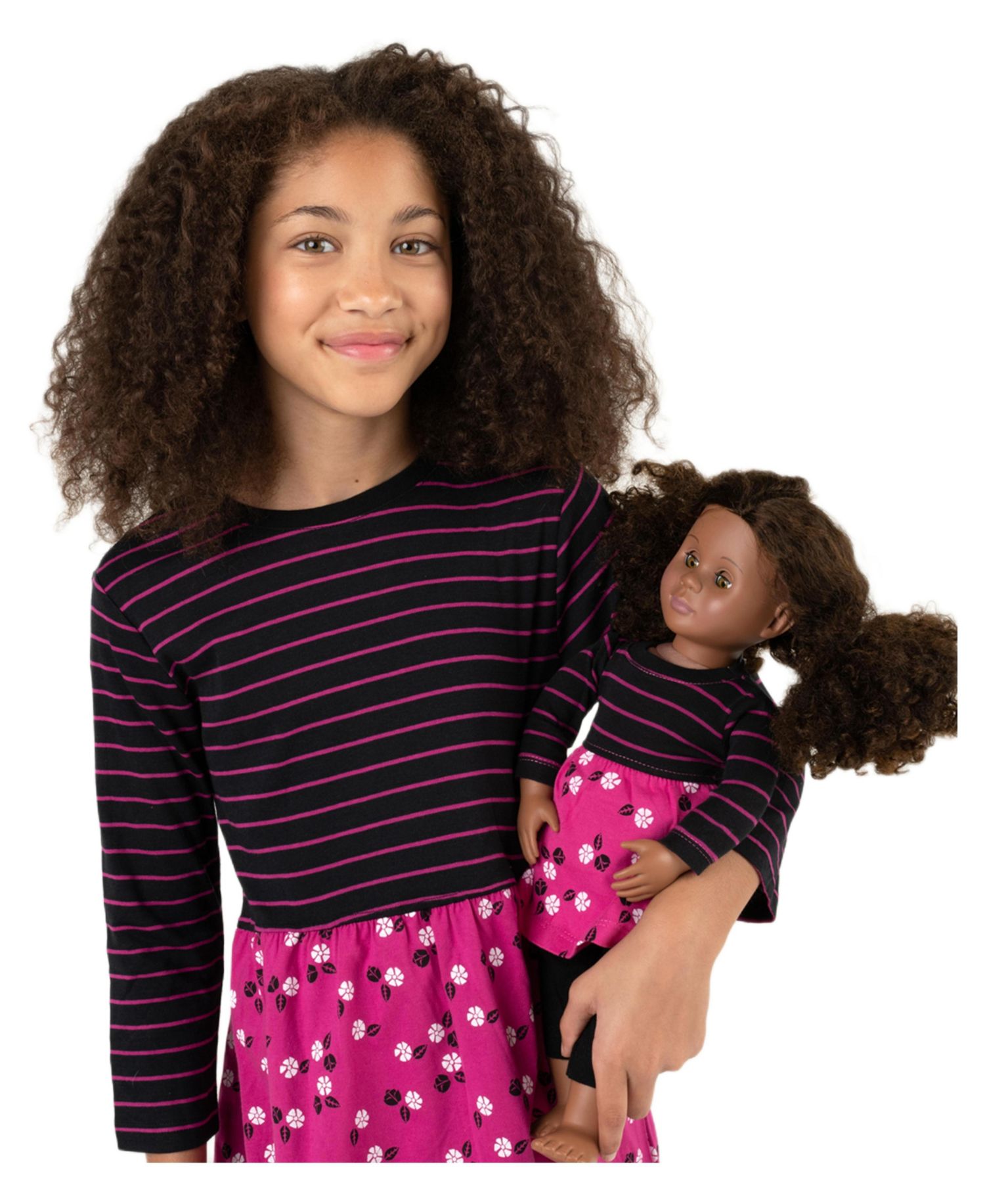Toddler Girls Matching Doll 100% Cotton Long Sleeve Skirt Dress