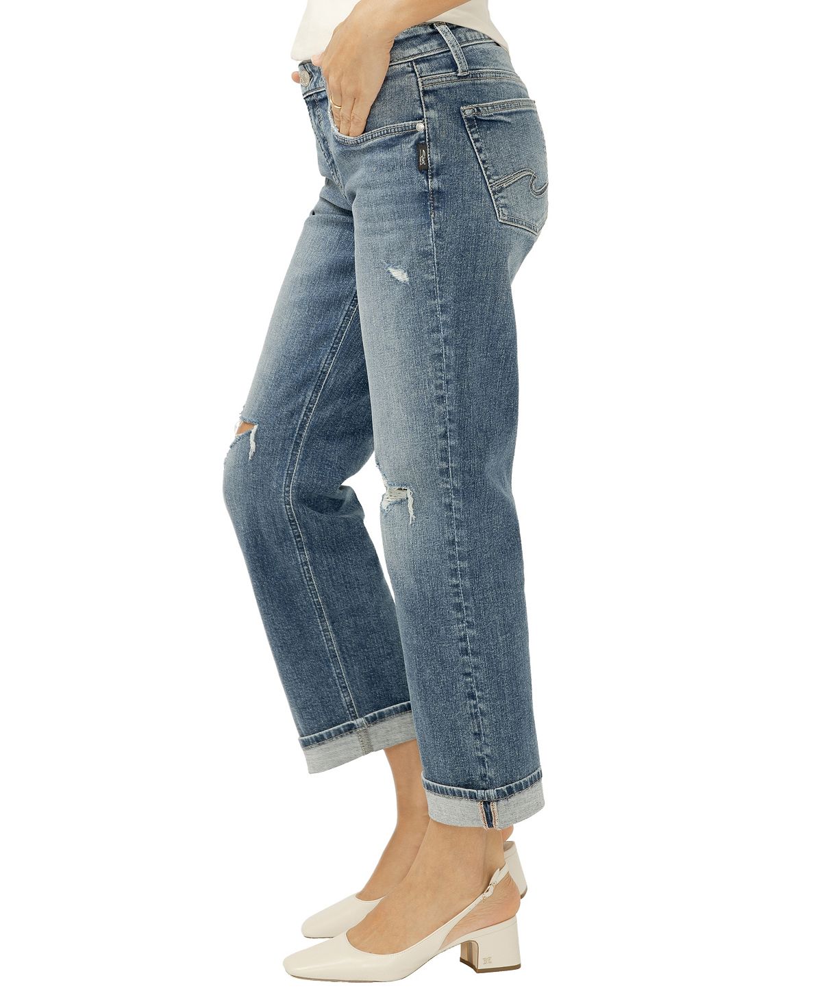 Silver Jeans Co. Women's Chelsea Mid-Rise Straight-Leg Jeans view 2 — MAYCSS fashion products