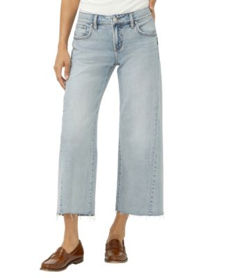 Women's Suki Mid-Rise Cropped Wide-Leg Jeans