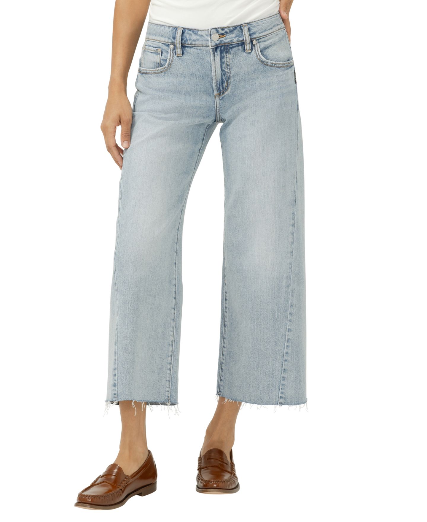Женские джинсы Silver Jeans Co. Suki Mid-Rise Cropped Wide-Leg, цвет: West End — фото 1