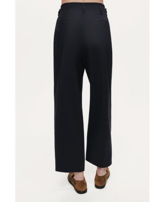 Women's Pleated Tapered Crop Trousers