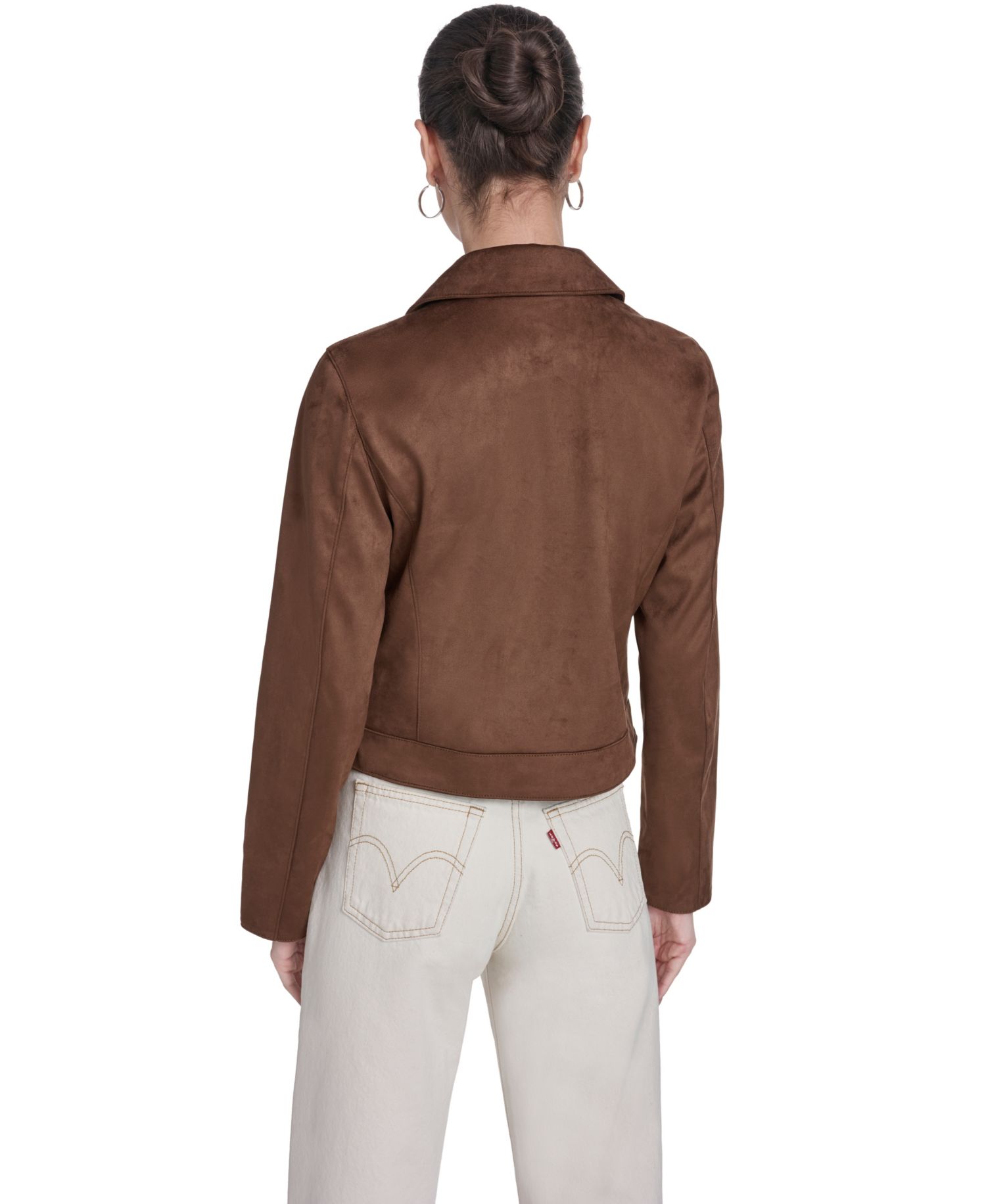 Women's Faux Suede Laydown Collar Jacket