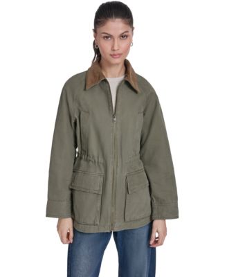 Women's Cinch Waist Cotton Barn Jacket