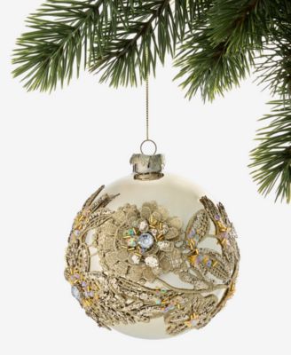 Gilded Glamour Floral Pattern Ball Ornament