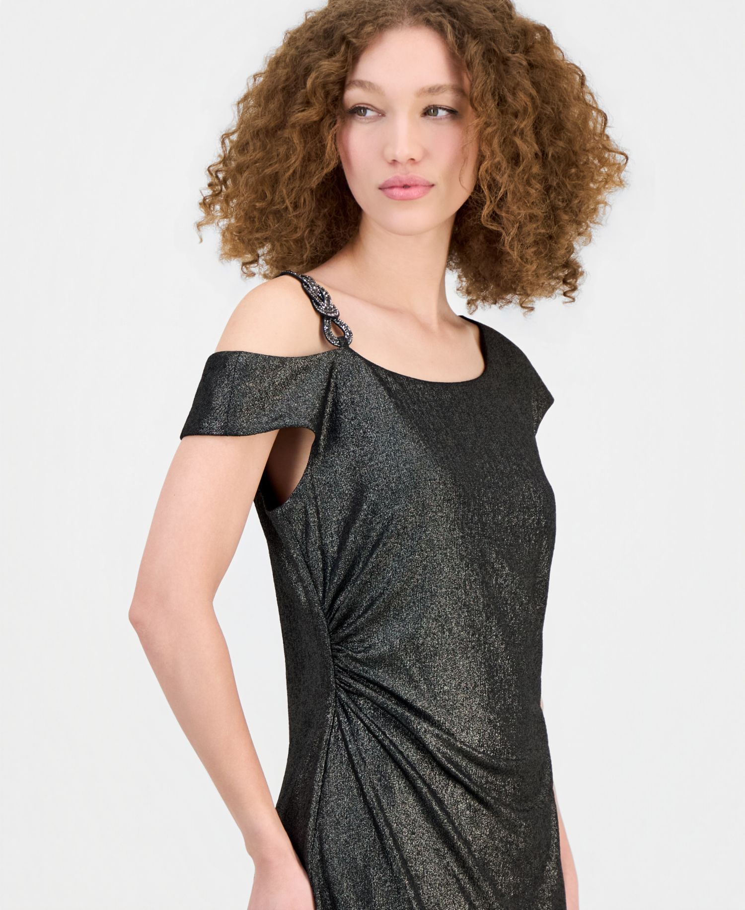 Women's Off-The-Shoulder Stone Medallion Dress