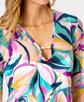 Women's Keyhole Mesh Tunic Swim Dress