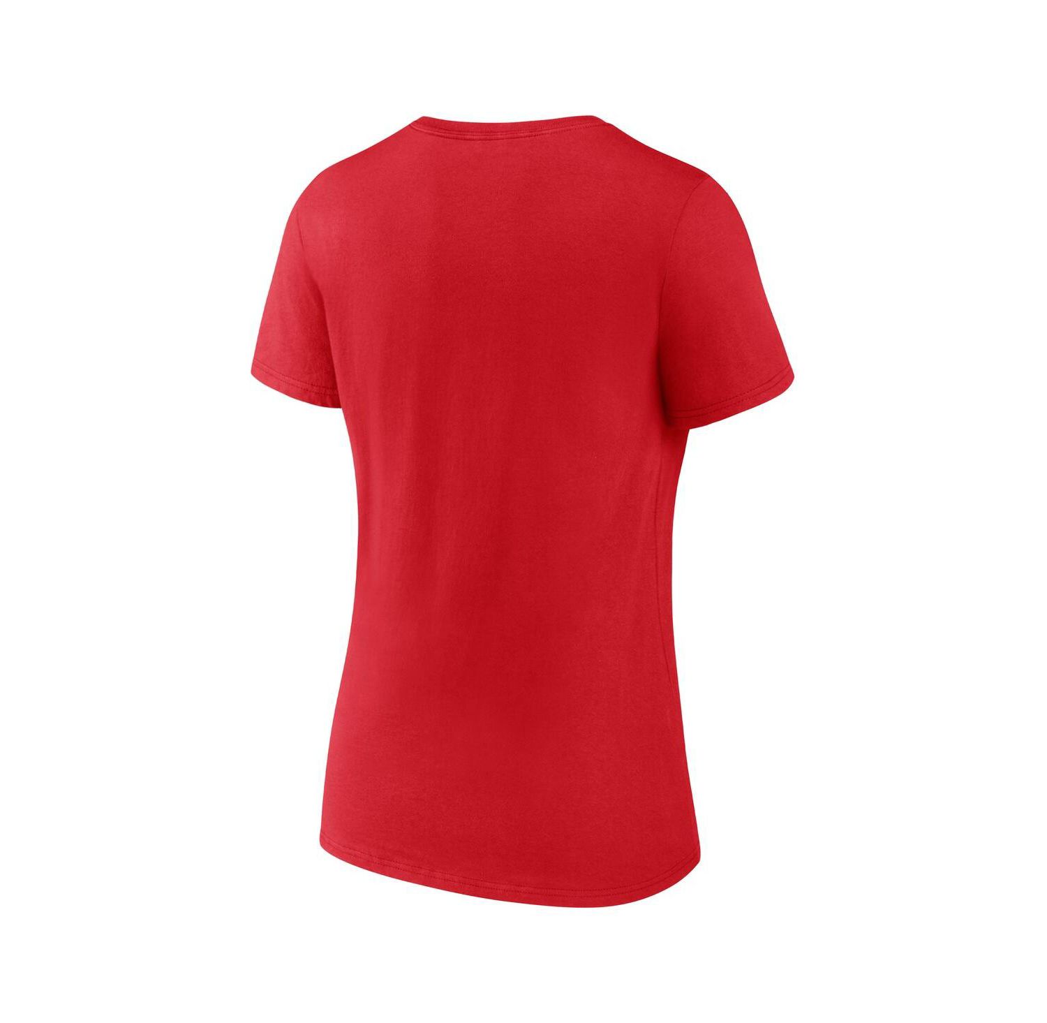 Women's Red Chicago Blackhawks Authentic Pro Core Primary V-Neck T-Shirt