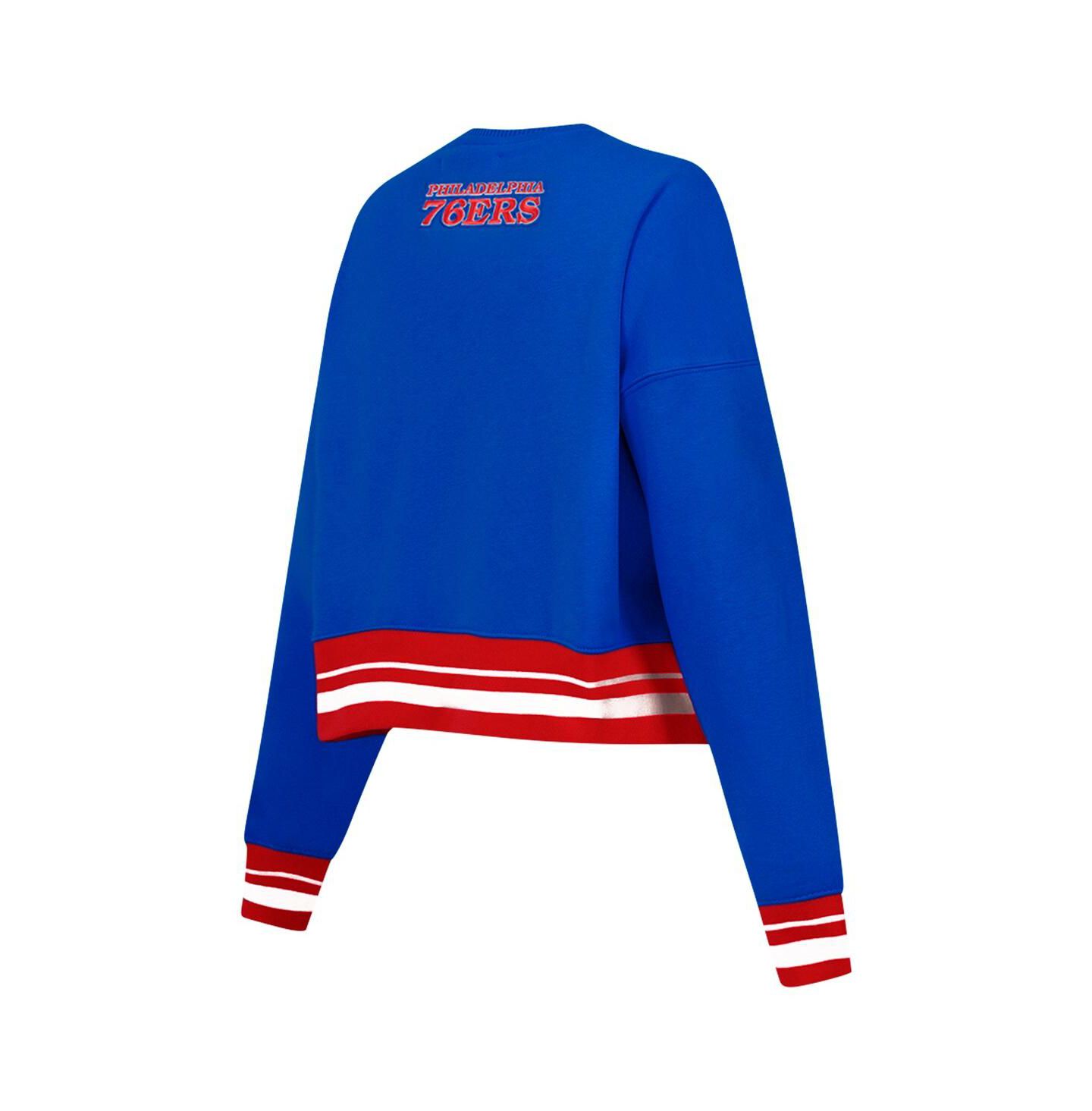 Женский свитшот Pro Standard Royal Philadelphia 76ers Area Code Cropped Pullover — фото 3