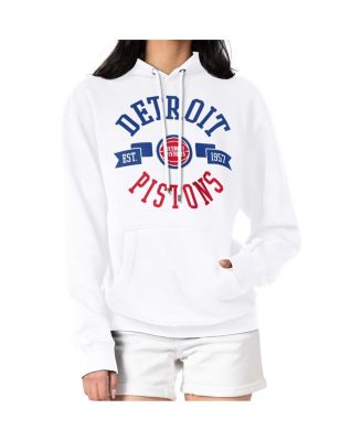 Women's White Detroit Pistons City Pullover Hoodie