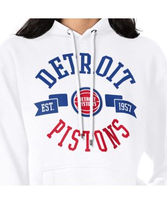 Women's White Detroit Pistons City Pullover Hoodie