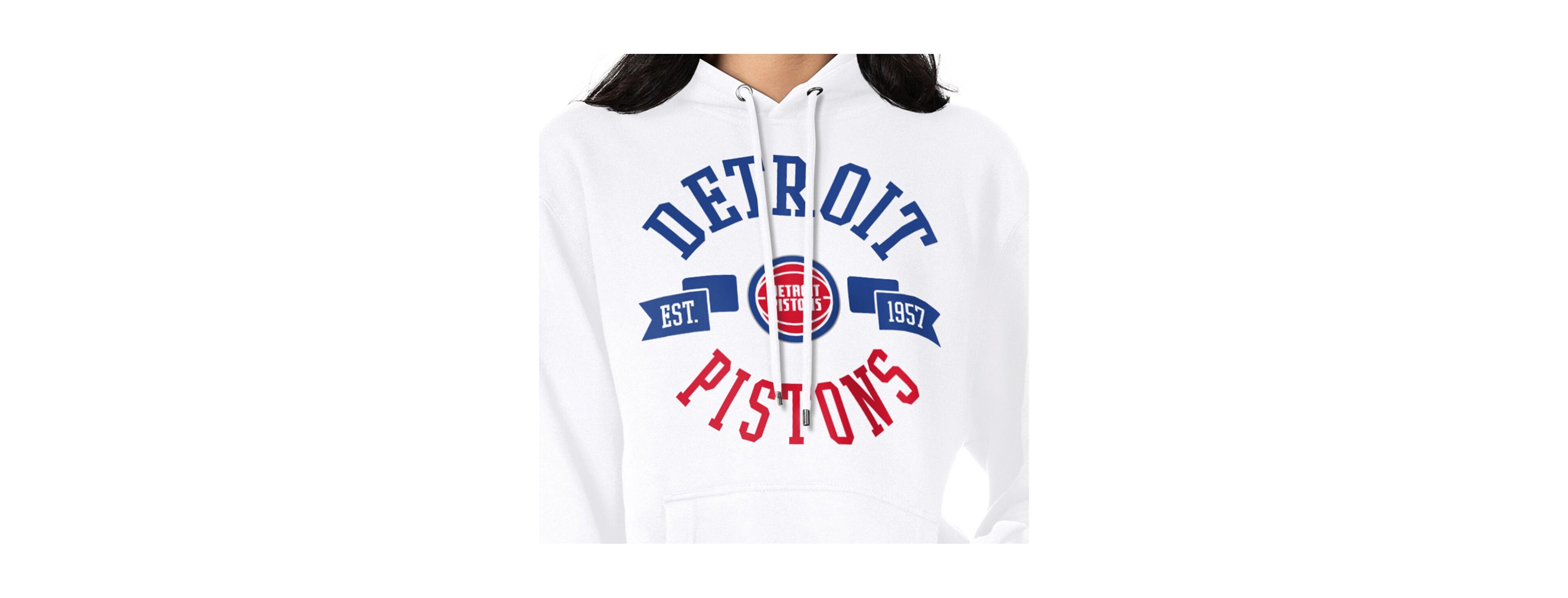 G-iii 4Her by Carl Banks Women's White Detroit Pistons City Pullover Hoodie