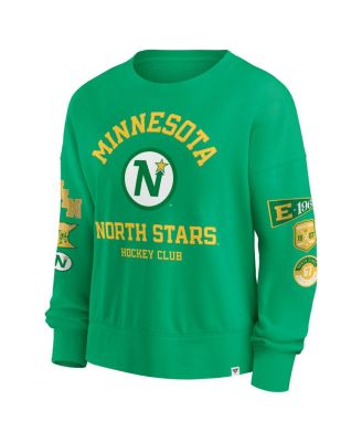 Women's Kelly Green Minnesota North Stars Oversized Vintage Go Team Pullover Sweatshirt