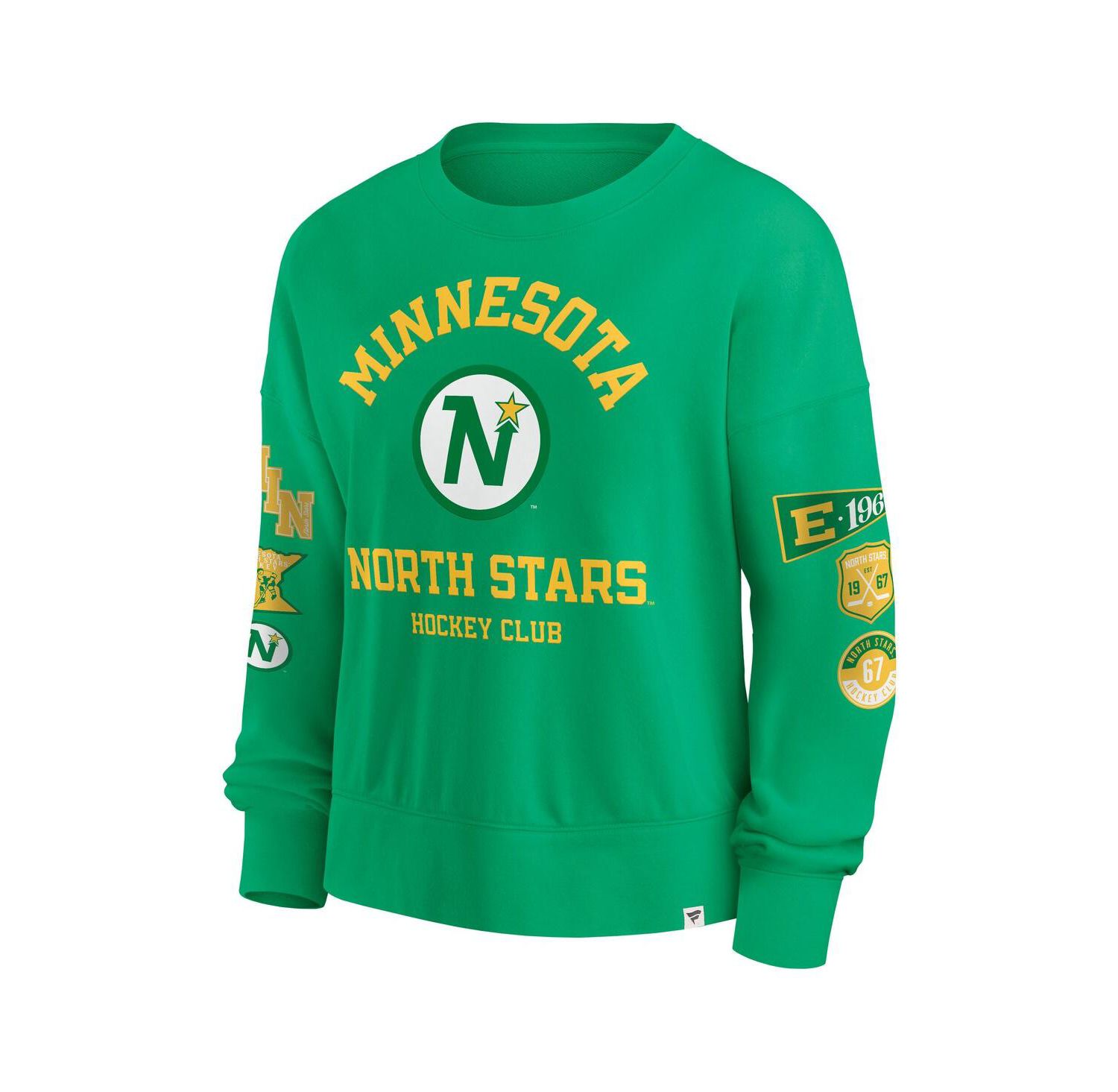 Women's Kelly Green Minnesota North Stars Oversized Vintage Go Team Pullover Sweatshirt