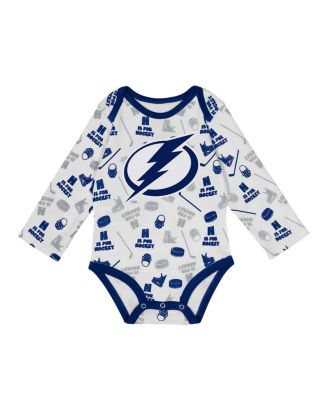 Baby Boys and Girls White Tampa Bay Lightning Quick Learner Long Sleeve Bodysuit