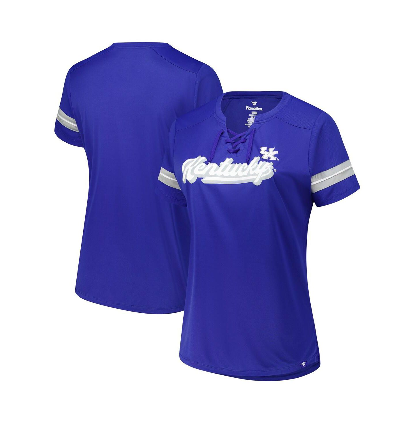 Женская футболка Fanatics Royal Kentucky Wildcats Plus Size Overtime Readiness Lace-Up — фото 1