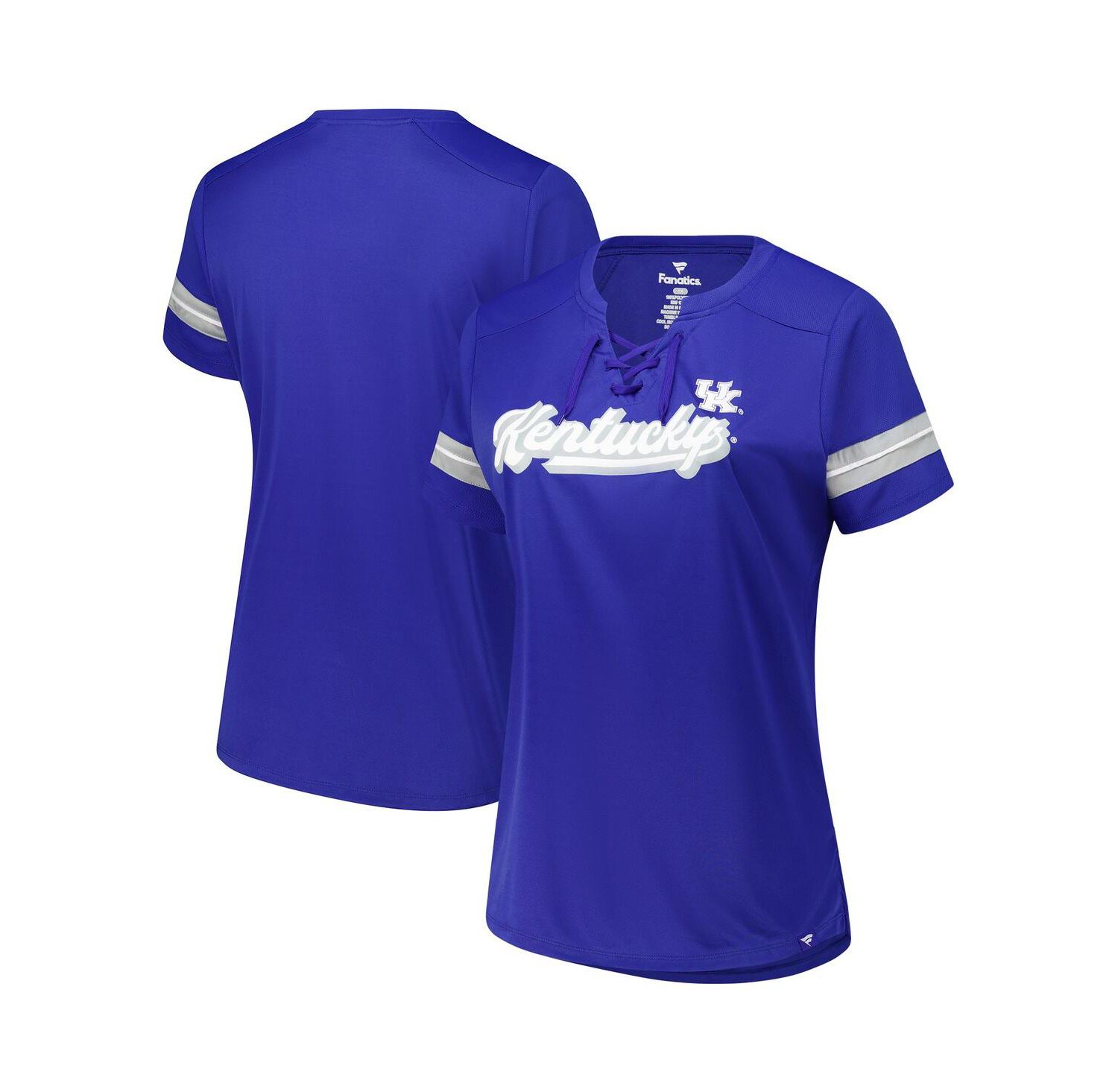 Women's Royal Kentucky Wildcats Plus Size Overtime Readiness Lace-Up T-Shirt