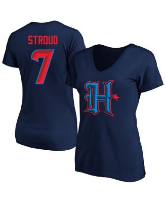 Women's C.J. Stroud Navy Houston Texans Plus Size Fair Catch Name & Number Scoop Neck T-Shirt