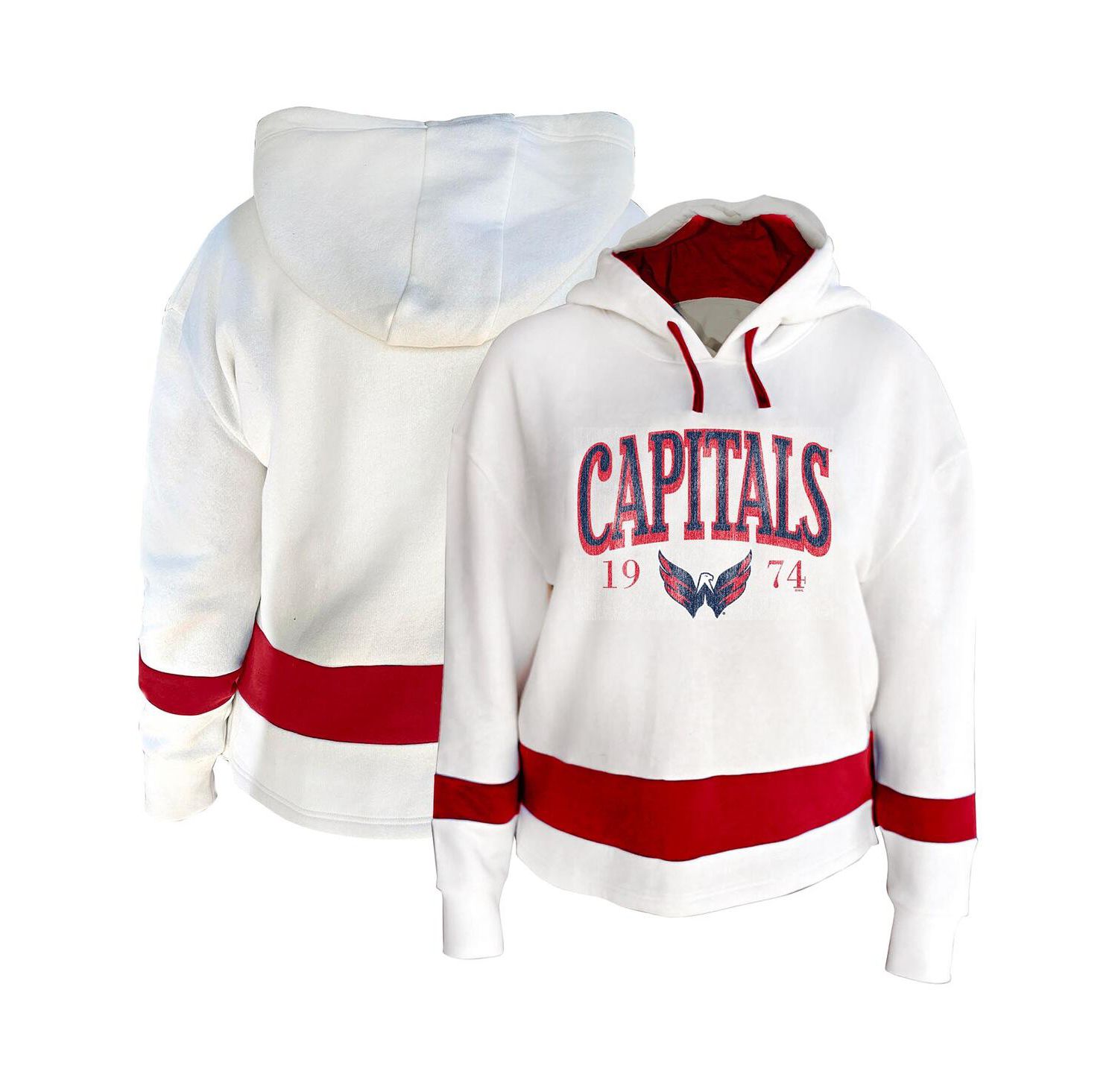 Women's White Washington Capitals Plus Size Hoodie