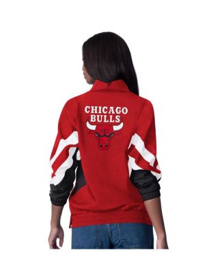 Women's Red Chicago Bulls Renegade Oxford Half-Zip Jacket