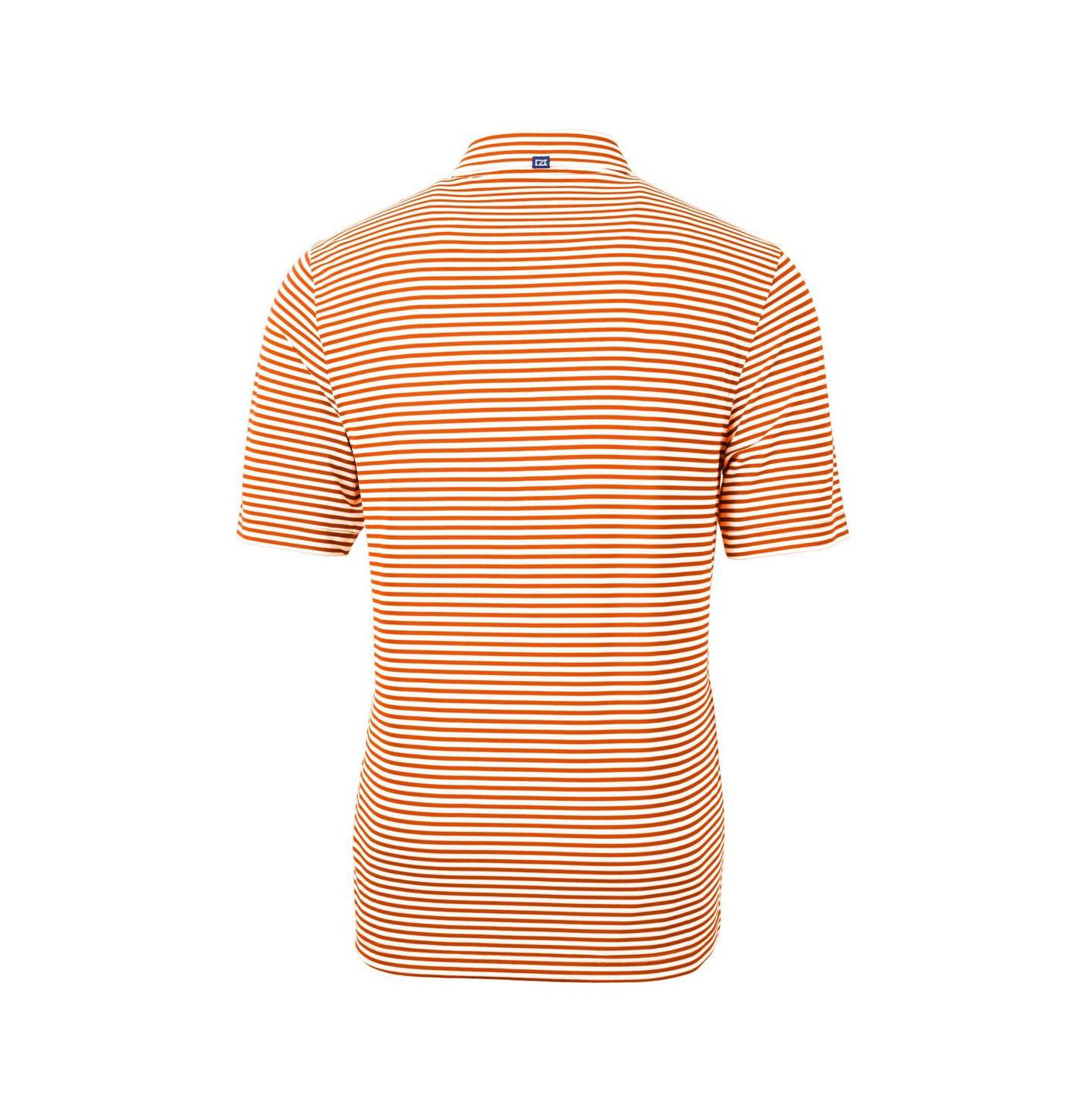 Мужское поло Cutter & Buck Orange Tennessee Volunteers Vault DryTec Virtue Eco Pique Stripe Polo Shirt — фото 3