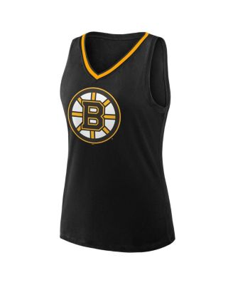 Women's Black Boston Bruins Stellar Win V-Neck Tank Top