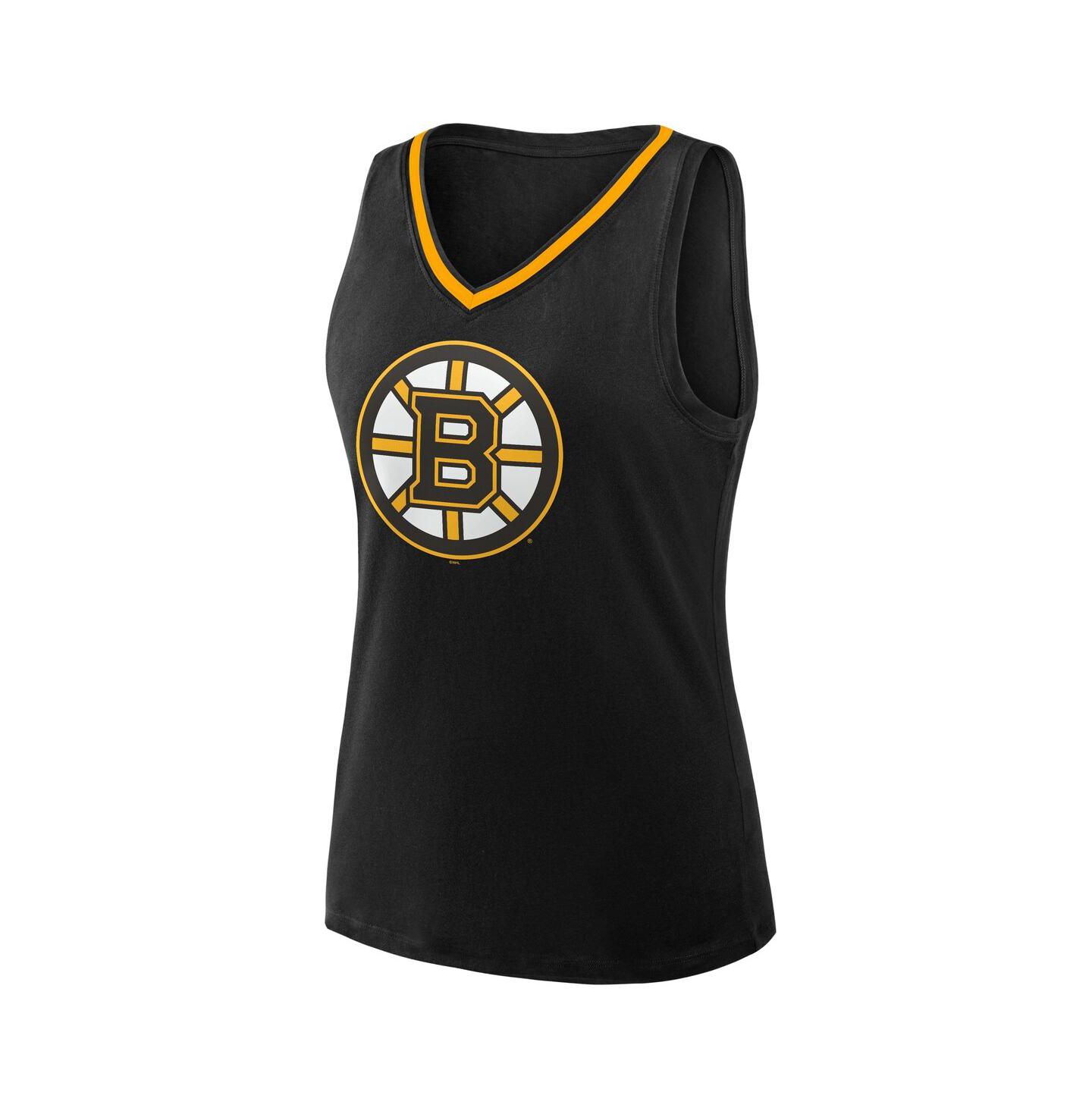 Женский топ Logo Athletic Black Boston Bruins Stellar Win V-Neck — фото 2