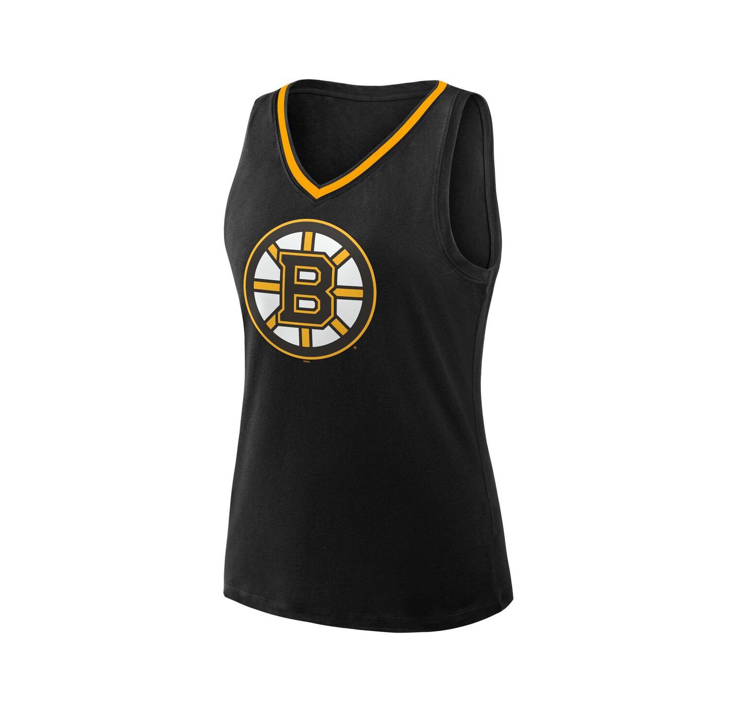 Women's Black Boston Bruins Stellar Win V-Neck Tank Top