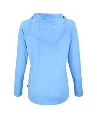 Women's Powder Blue Philadelphia Phillies Cooperstown Collection Coastline Epic Comfort Eco Hoodie Raglan Long Sleeve T-Shirt