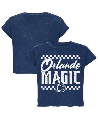 Men's and Women's Blue Orlando Magic Rock Roll Collection Gwen Premium Mineral Wash Cropped T-Shirt