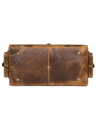 Vintage Brown Leather Travel Duffel Bag