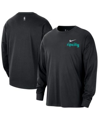 Men's Black Portland Trail Blazers 2025/26 City Edition Remix Essential Logo Long Sleeve T-Shirt
