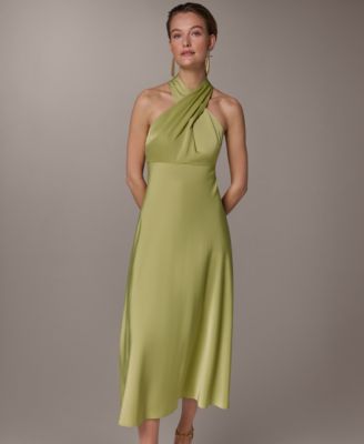 Women's Halter Neck Midi Dress with Empire Line