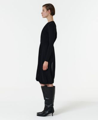 Women's Knitted Dress with Scarf Detail
