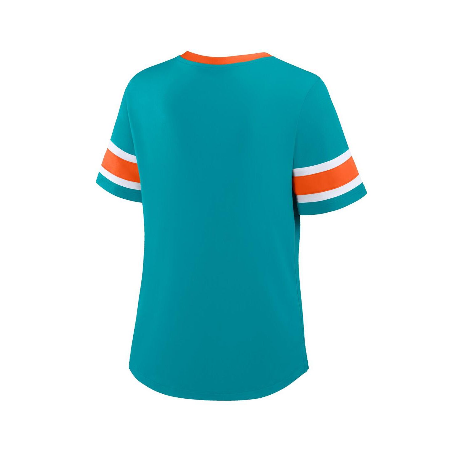 Women's Aqua Miami Dolphins Redzone Draw Play Athena Lace-Up T-Shirt