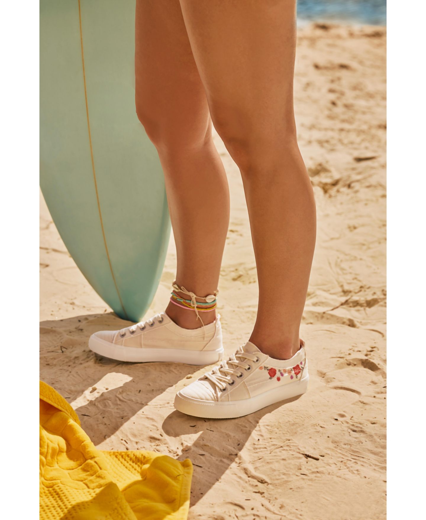 Женские кроссовки Blowfish Malibu Very Sadie Lace-Up, цвет: Сливочный жёлтый с принтом холщовый — фото 6