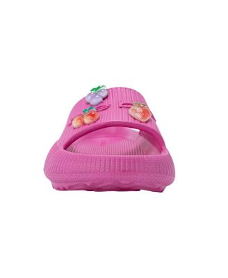 Girls’ EVA Slide – Lightweight and Comfy Slide Sandals with Fruit Charms